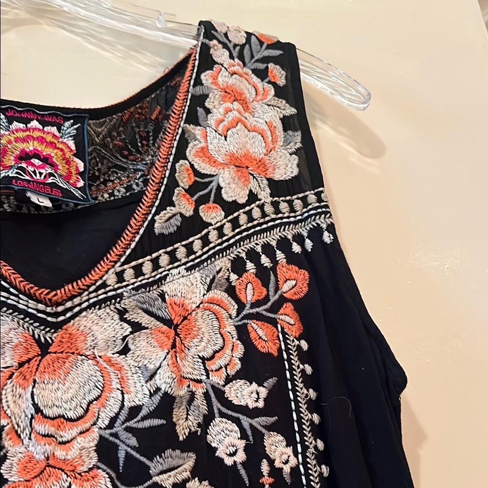 Johnny Was Black and Pink Embellished Sheath Dress - Picture 5 of 7